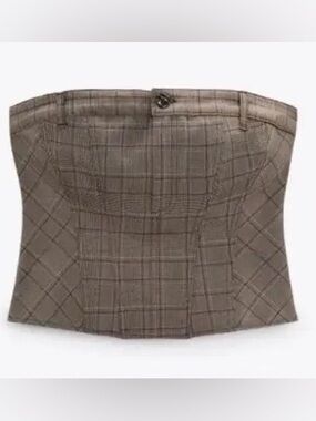 ZARA  Plaid Strapless Top  4661/123